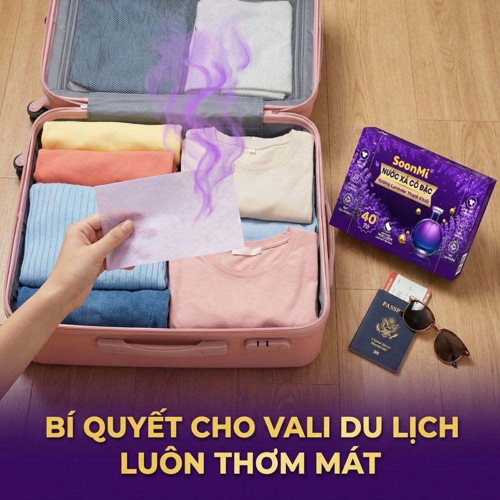 Giấy Thơm Quần Áo SoonMi Hương Lavender - chuyên dụng máy giặt sấy, máy sấy quần áo, khử mùi xe hơi, thơm tủ áo_thumbnail_11