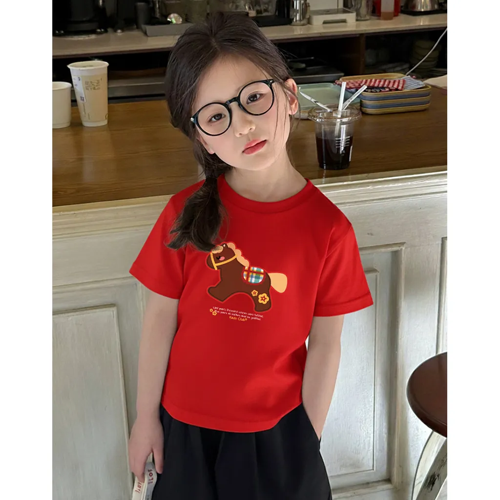 Áo thun form rộng bé gái Kado vải cotton thoáng mát mềm mại Ngựa gỗ đáng yêu 2906_thumbnail_6