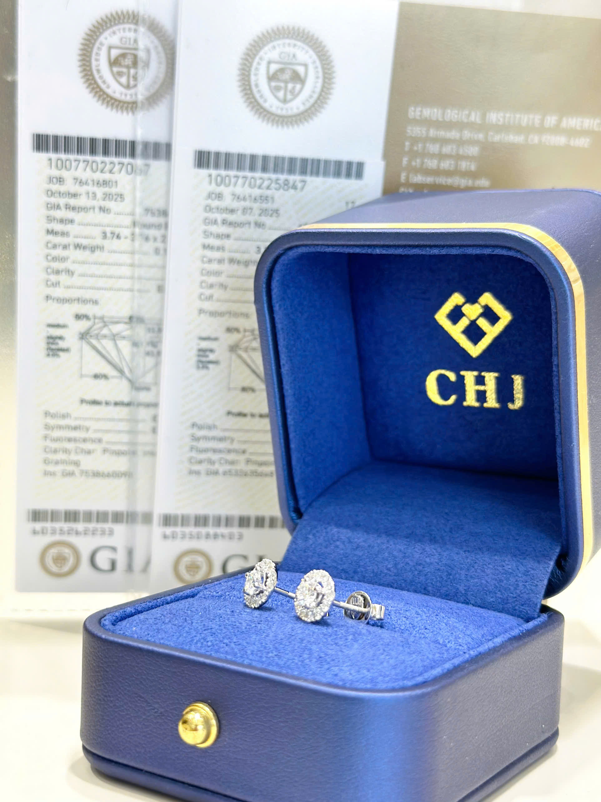 Bông Tai Kim Cương Vàng 14K – Chủ 3.6 Ly