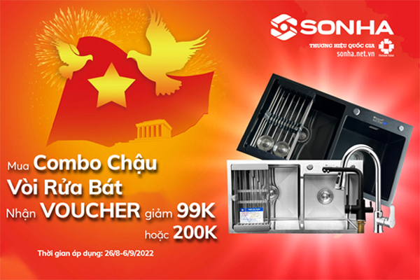 Mua COMBO CHẬU VÒI RỬA BÁT – Nhận ngay VOUCHER 99K hoặc 200K