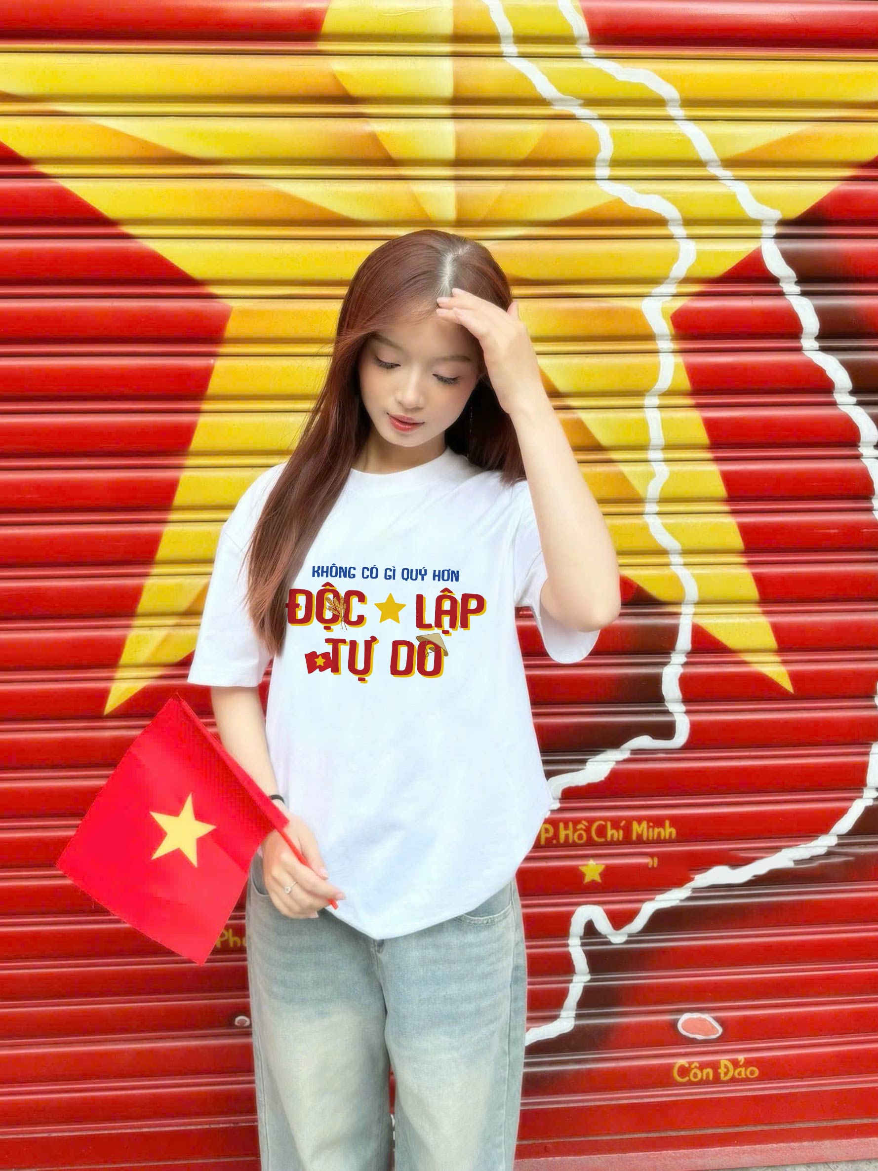 Áo thun Việt Nam tôi yêu form rộng 2211 Miucho cổ tròn vải cotton 4c 220gsm thoáng mát in mix_thumbnail_2