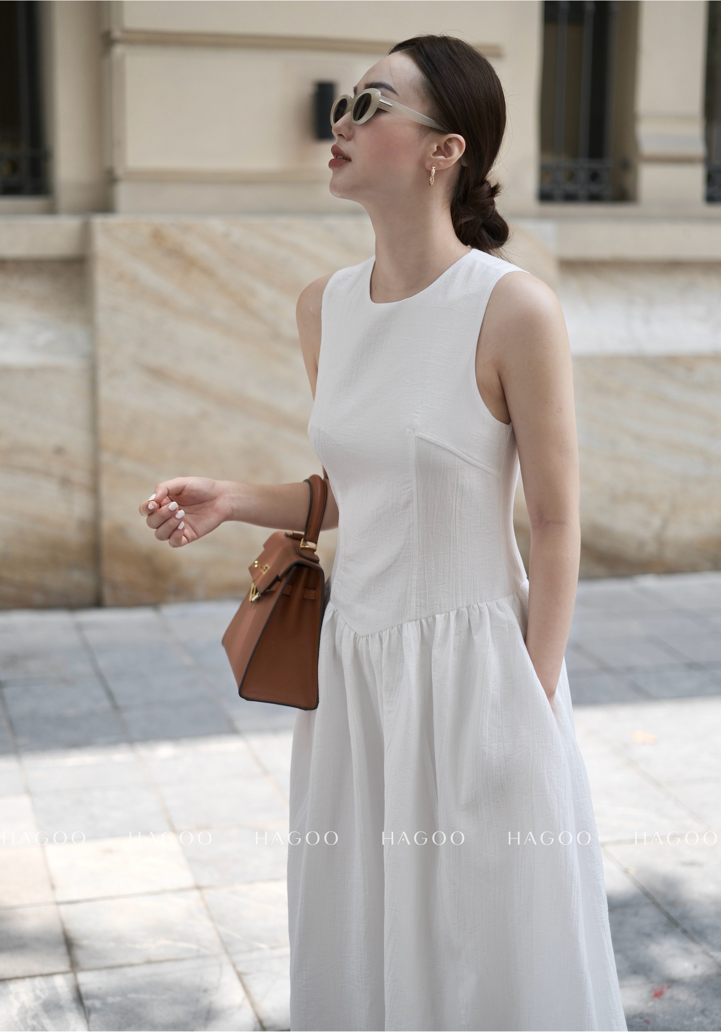 Váy đũi tơ khoét lưng HAGOO_thumbnail_2