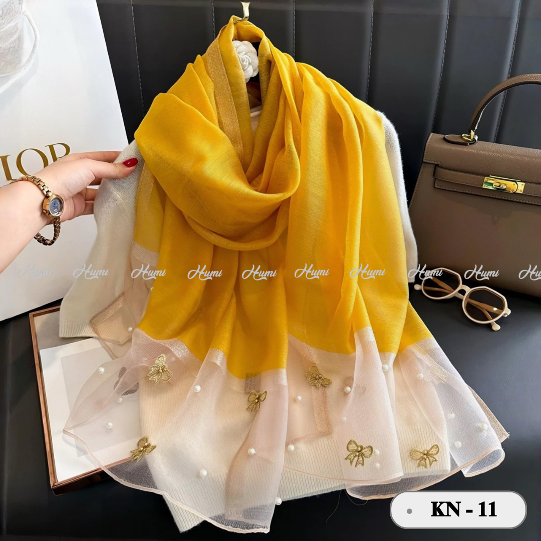 KHĂN TƠ ĐÍNH NƠ (KN-11 VÀNG)