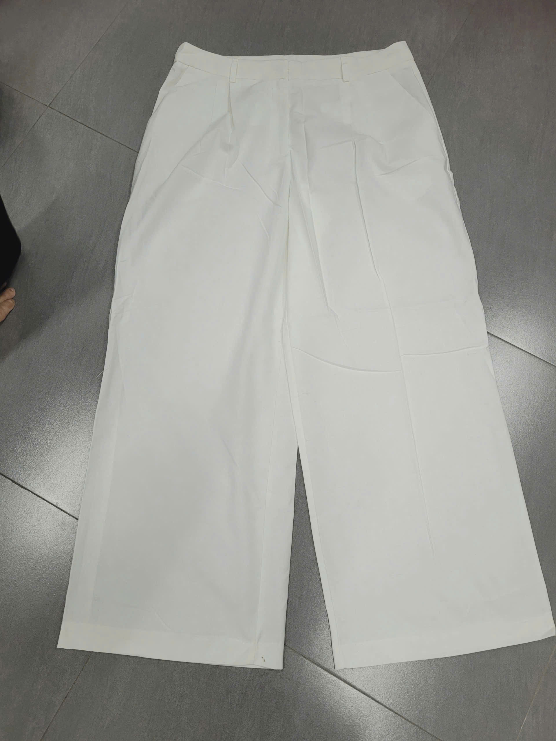 HQ262 Quần suông linen trắng