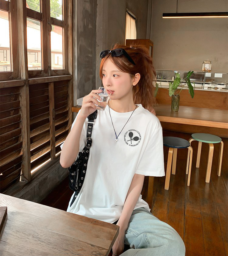 Áo thun nữ form vừa regular nhiều màu sắc ARD1487 Miucho Chic vải cotton cổ tròn in basic_thumbnail_3