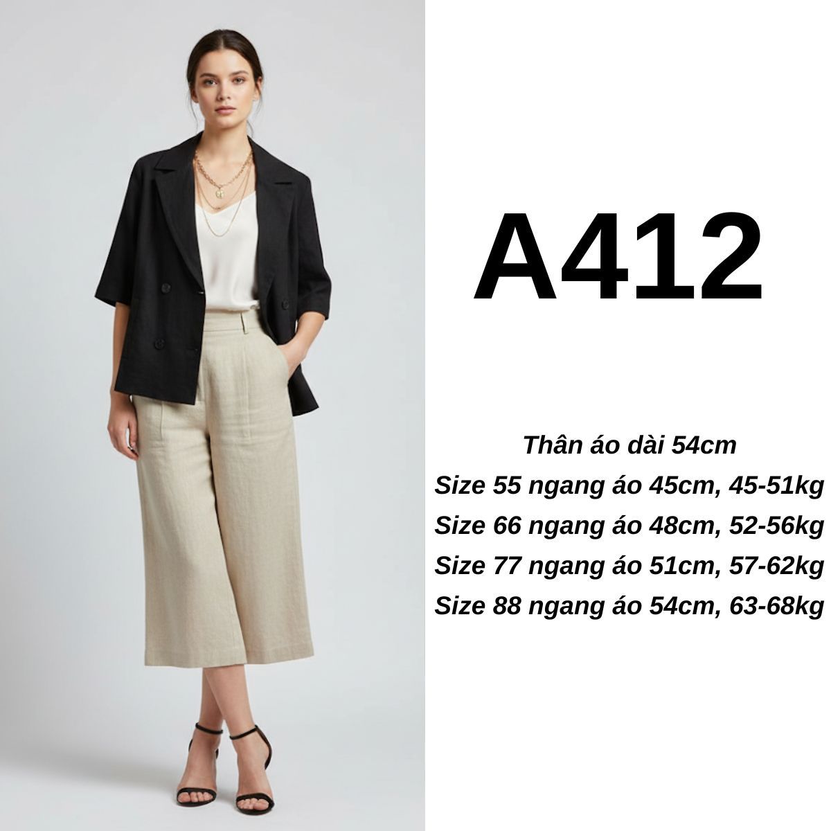A412 Áo vest tay ngắn