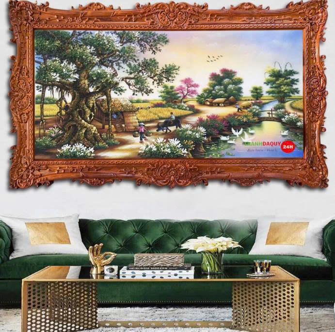 Tranh đá quý cây đa bến nước TUYỆT ĐẸP_thumbnail_6