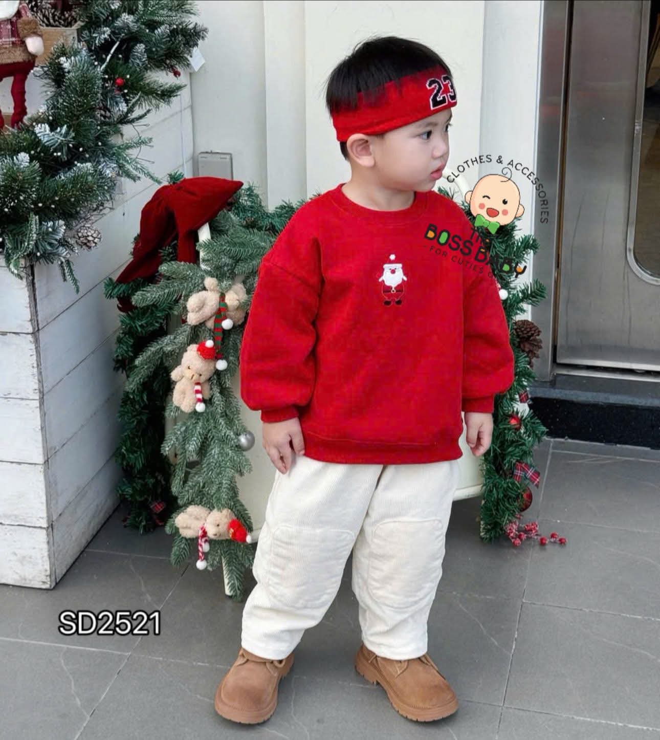 Set bộ nhung tăm đỏ be thêu NOEL