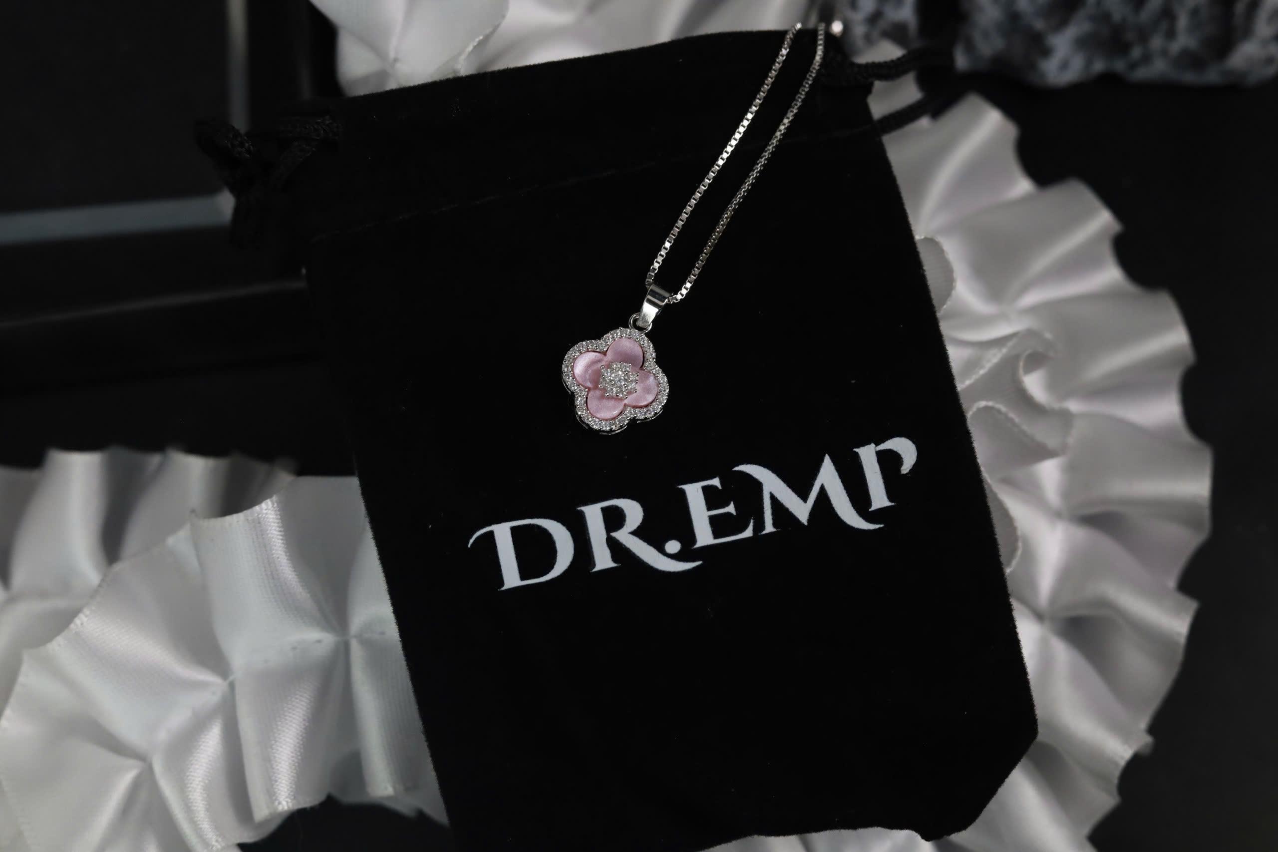 Vòng cổ bạc xi kim 4 lá xà cừ hồng xi bạch kim_thumbnail_2