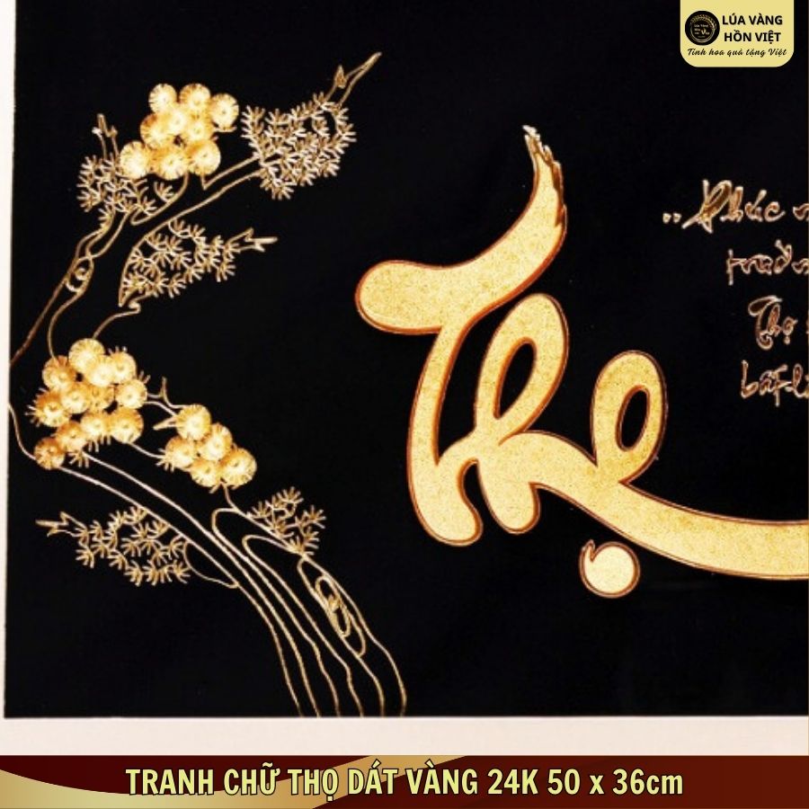TRANH CHỮ THỌ DÁT VÀNG 24K 50x36cm_thumbnail_3