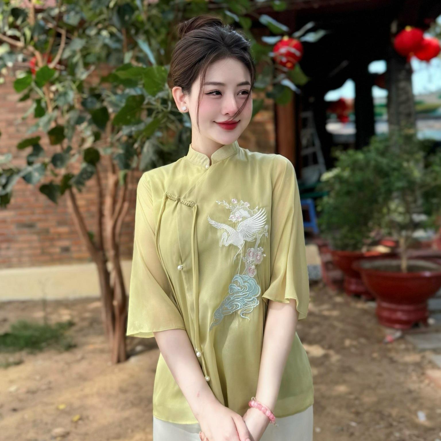 PP23 Pháp phục Voan tơ lễ chùa thêu chim hạc Tinh Nhi_thumbnail_14