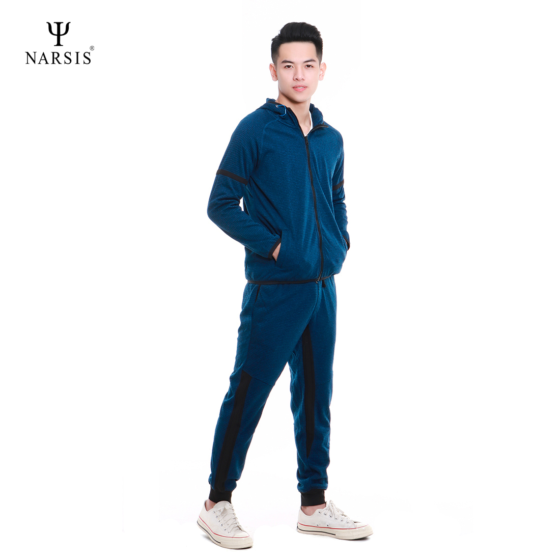 BỘ NAM THU ĐÔNG NARSIS  XANH KẺ ĐEN E8016 NARSIS VẢI NỈ ẤM ÁP, MỀM MẠI, THÍCH HỢP MÙA ĐÔNG, GIỮ N..._thumbnail_0