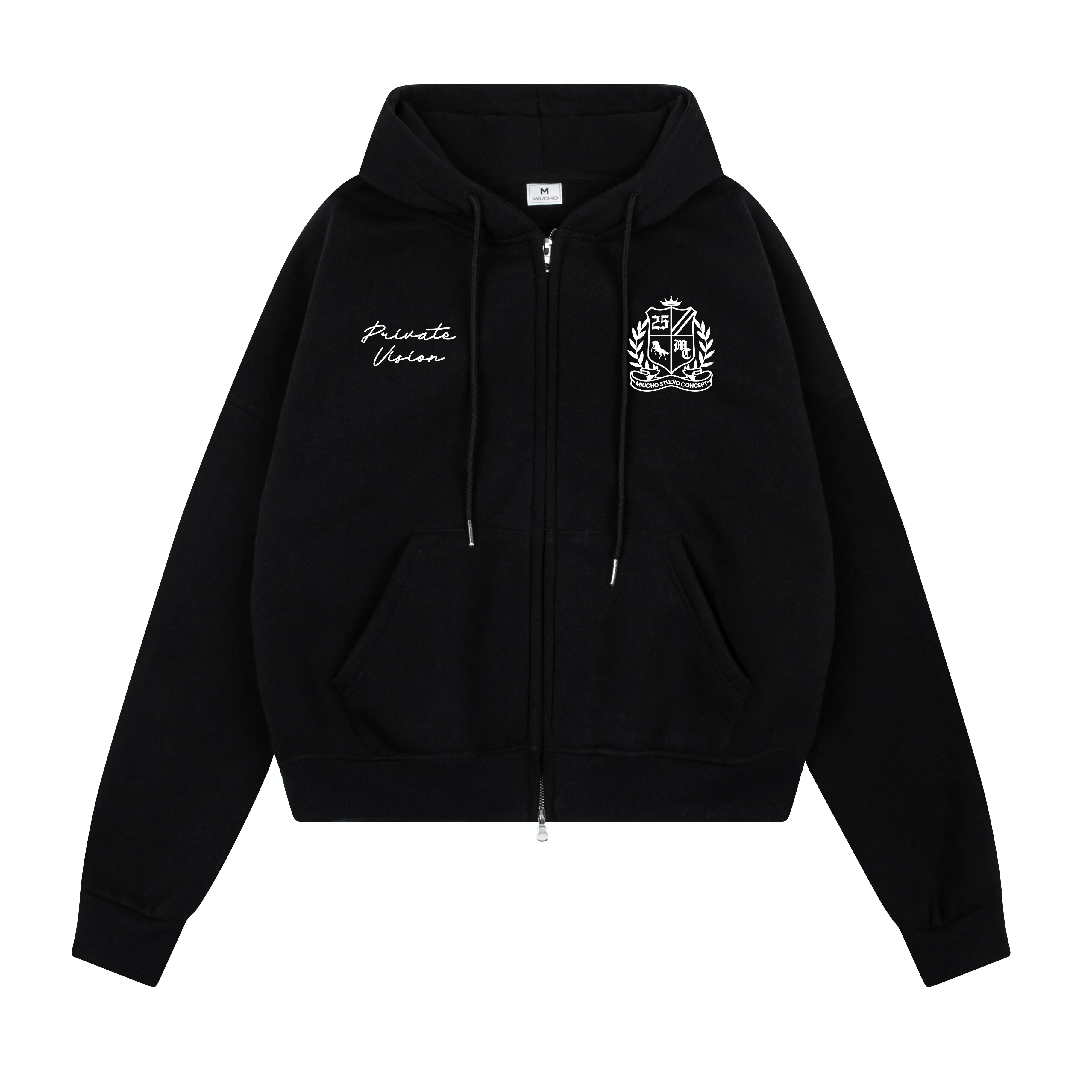 Áo hoodie zip form boxy phong cách vintage 2474 Miucho chất vải nỉ bông dày dặn cao cấp in mix_thumbnail_11