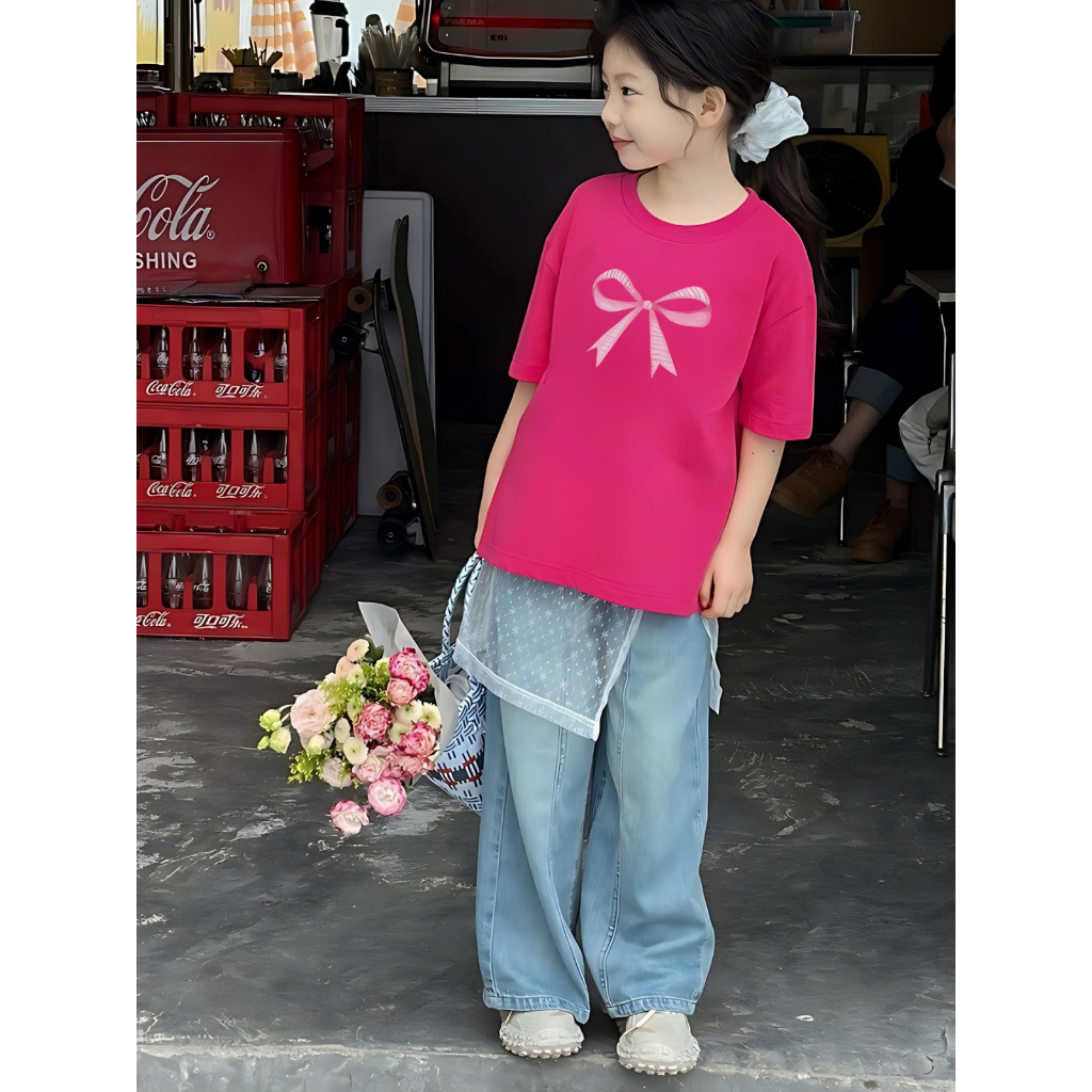 Áo phông bé gái in hình nơ - Loza Kids Mã AT2733_thumbnail_4