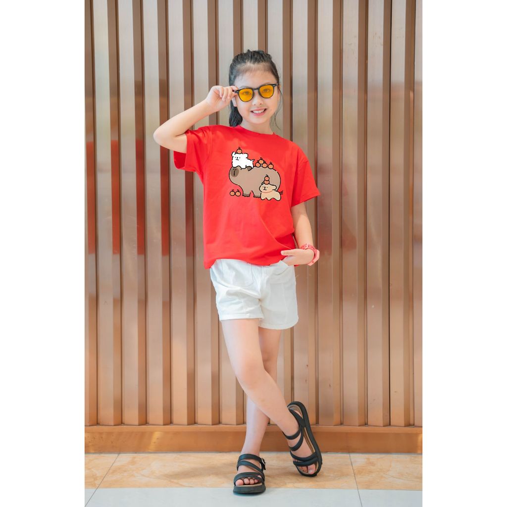 Áo thun capyabara và 2 cún cho bé gái  từ 15-40kg - Áo thun bé gái Loza Kids AT2770_thumbnail_9