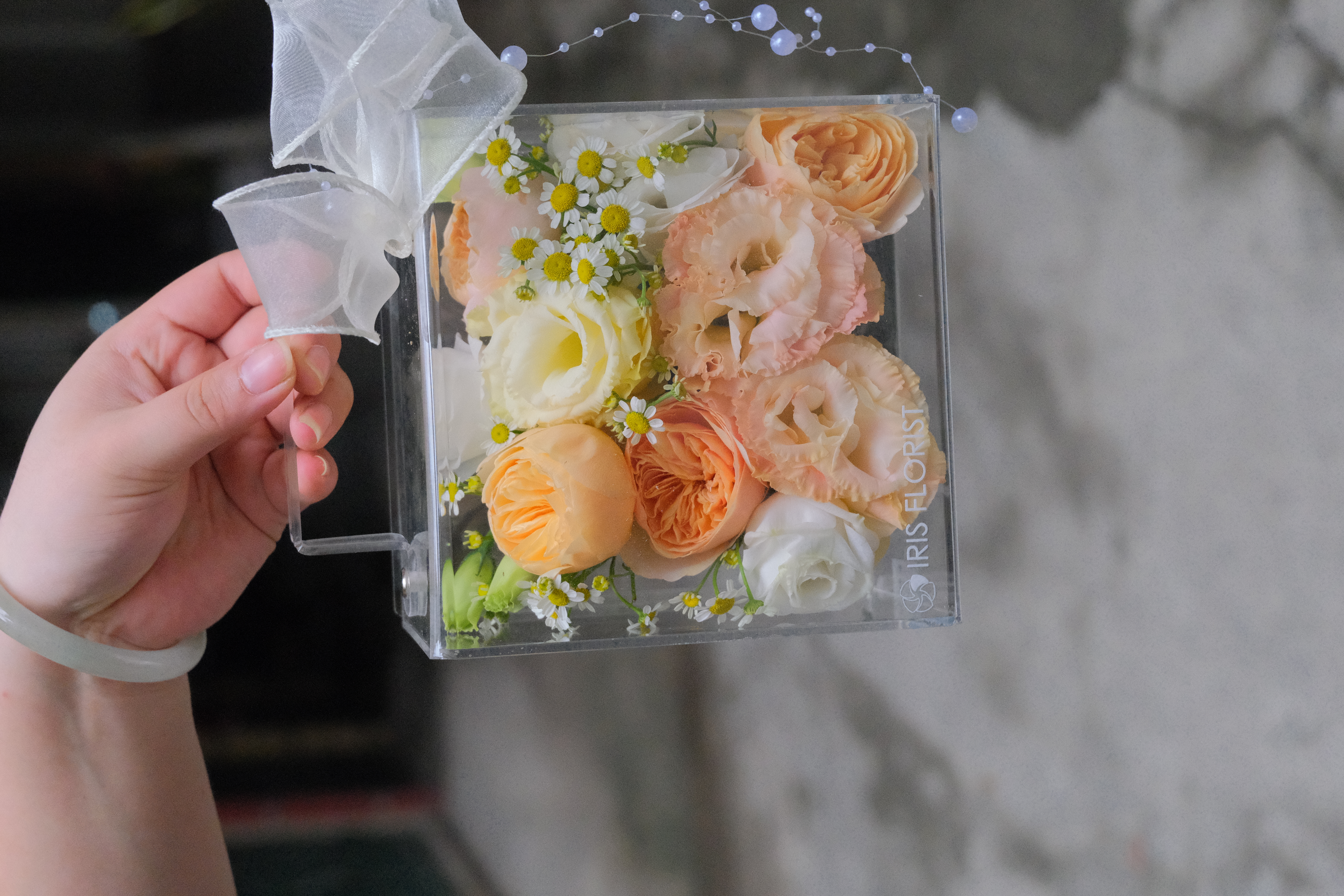 Hộp hoa Mini Mica - Tone Hồng/ Cam/ Xanh