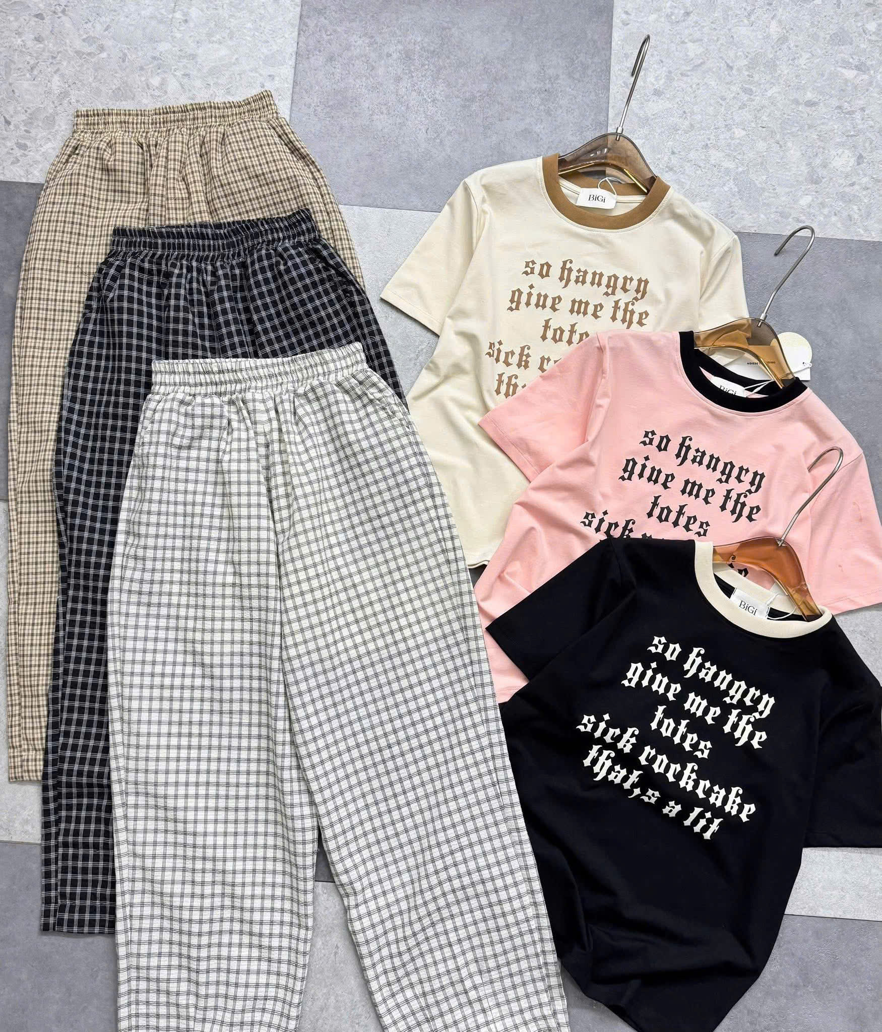 Set áo thun + quần caro ( KEM )_thumbnail_2