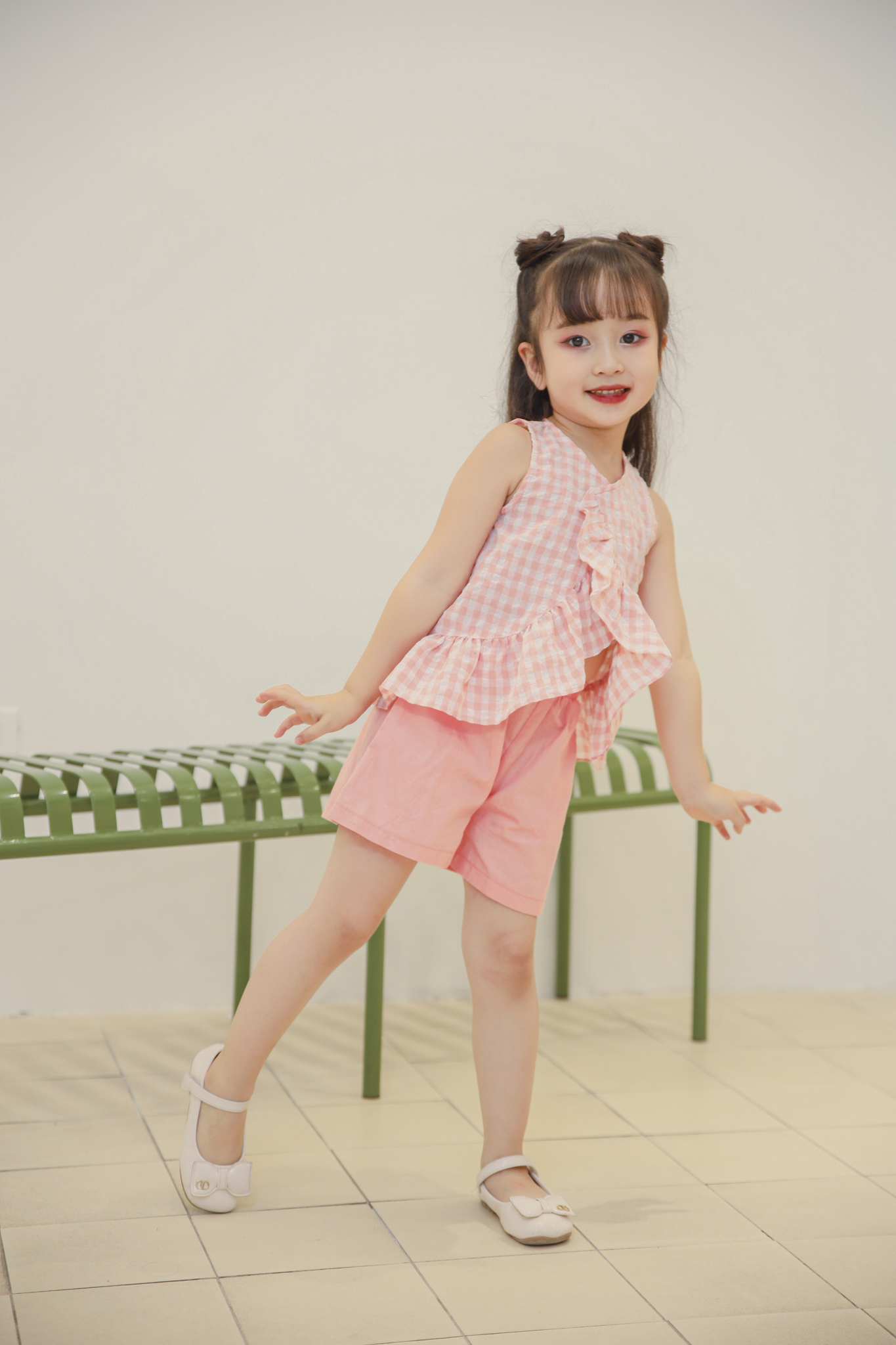 Set áo kẻ cổ V bèo_thumbnail_0