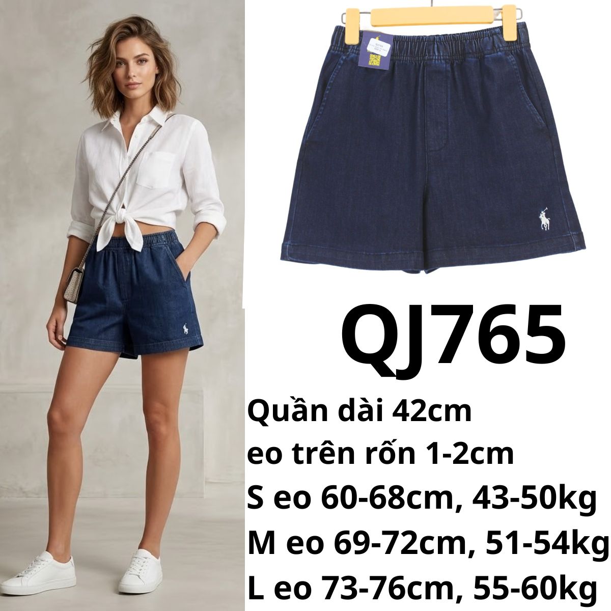 QJ765- Quần đùi Jeans