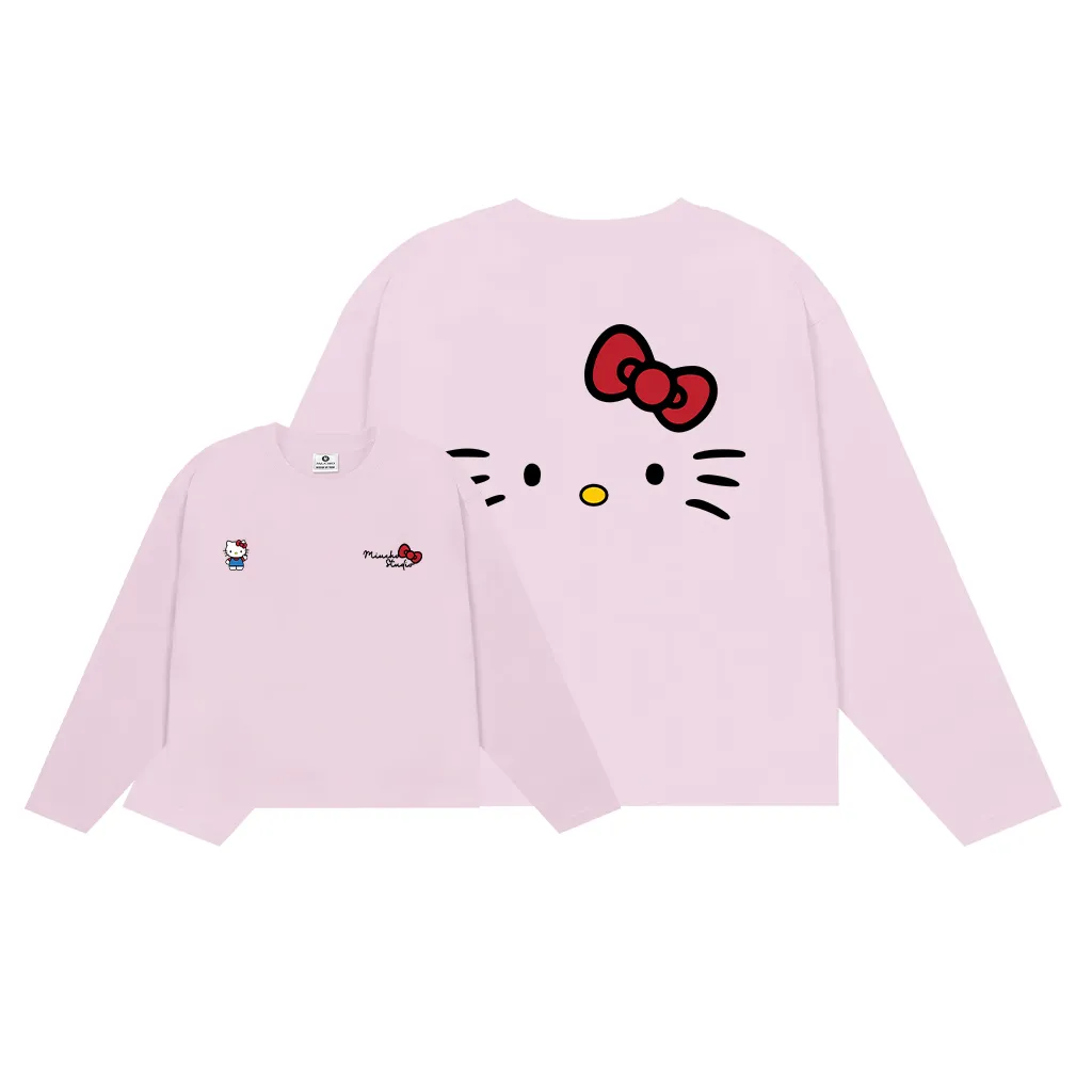 Áo thun boxy tay dài kitty dễ thương 2645 Miucho vải cotton 2c thoáng mát cổ tròn in mix_thumbnail_11