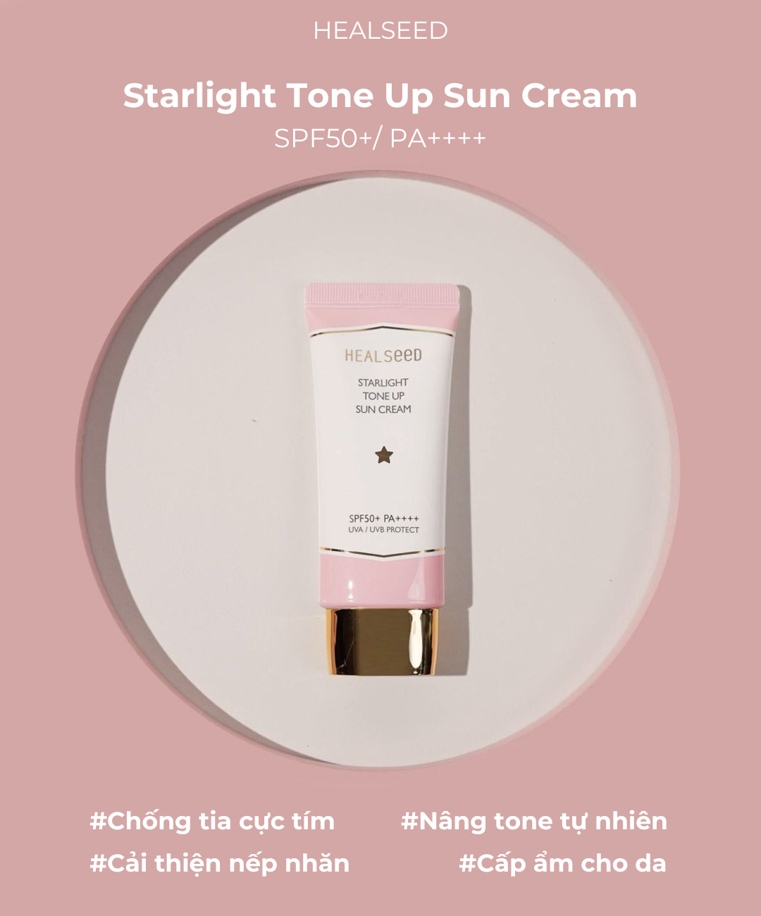 HEALSEED STARLIGHT TONE UP SUN CREAM - Kem Chống Nắng Nâng Tông Tự Nhiên SPF50+ PA++++ - Collagen, HA, Panthenol - 50ml - [HS005]_thumbnail_2