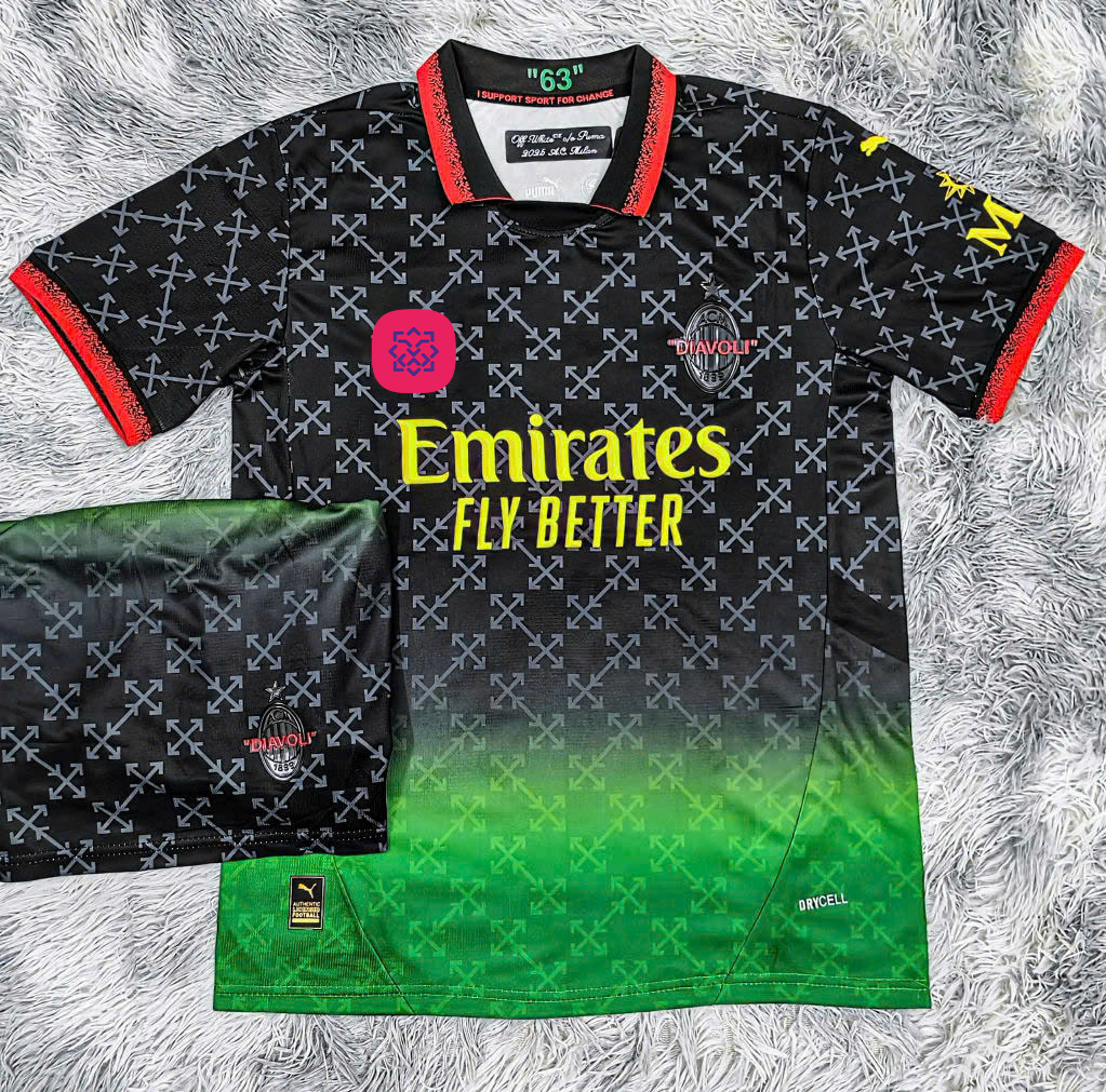 Bộ bóng đá Ac Milan - Off White đen (chỉ nhận đặt từ 6 bộ)_thumbnail_0