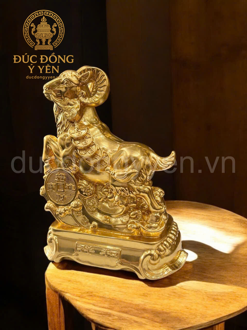 Tượng dê thiếp vàng 9999