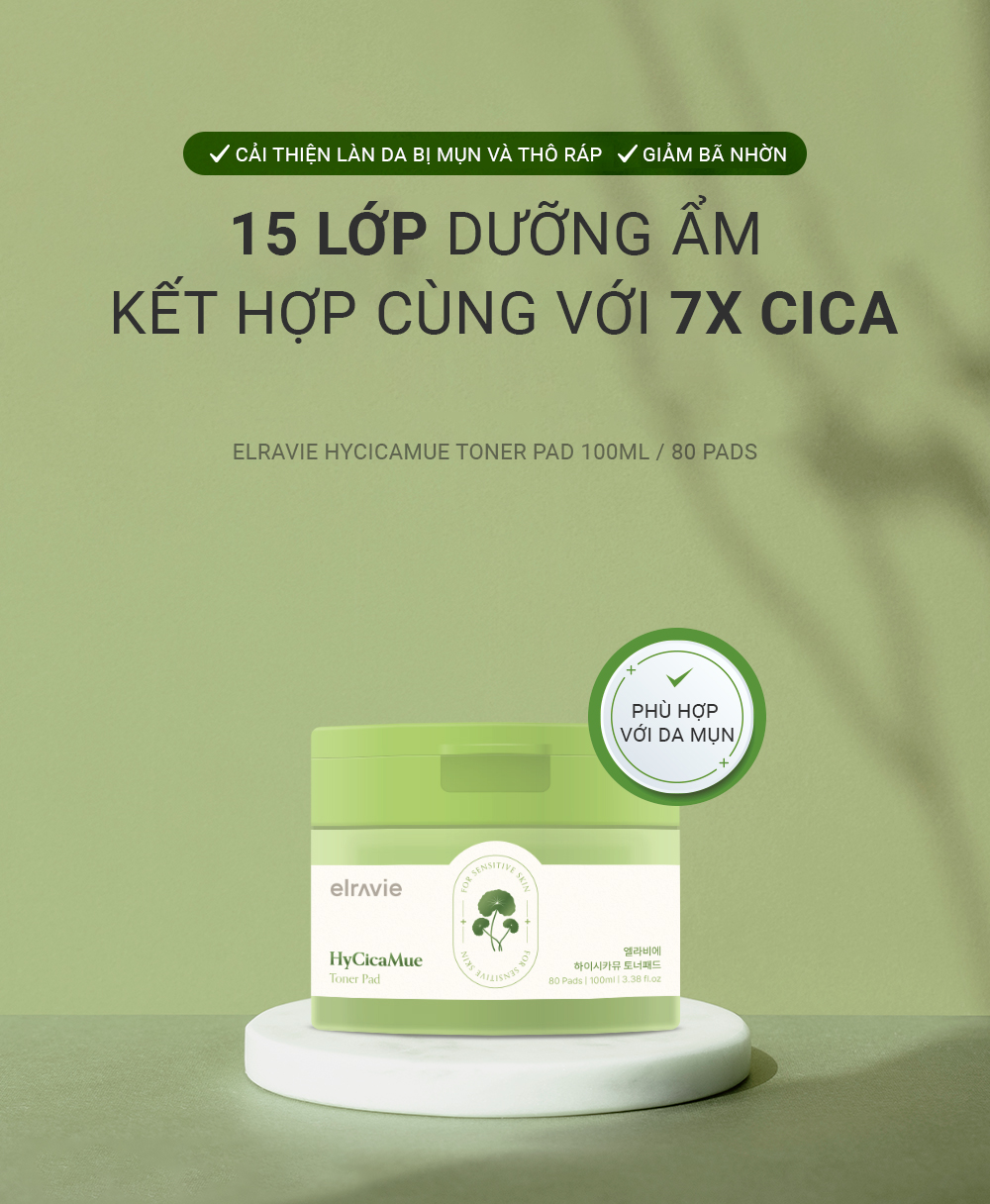 Toner Pad làm dịu da Elravie HyCicaMue 80 miếng_thumbnail_2