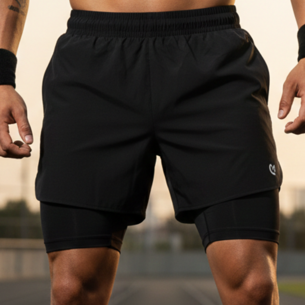 Quần Short Nam 2 Lớp Cao Cấp - Đen_thumbnail_3