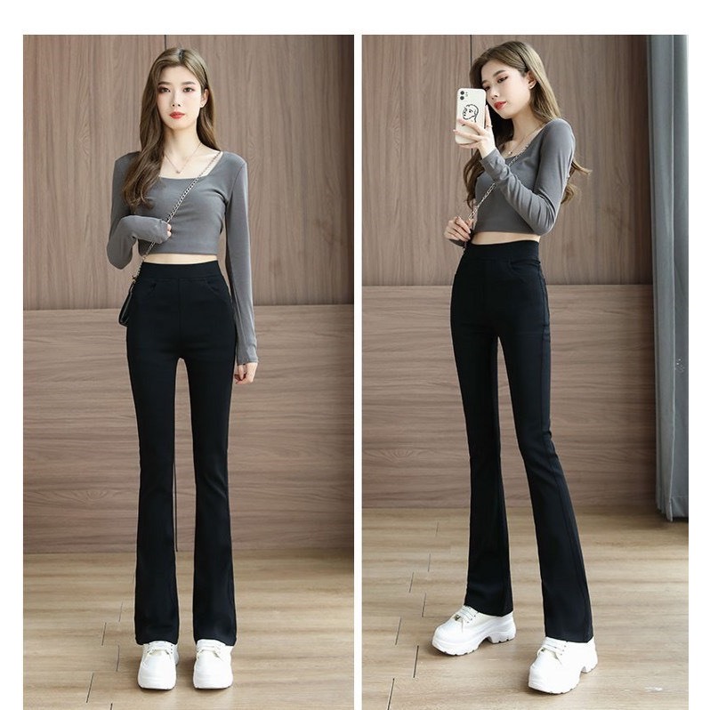 Quần legging nữ ống loe cạp cao chất liệu umi co giãn 4 chiều - Quần nữ Loza LQ034210_thumbnail_2
