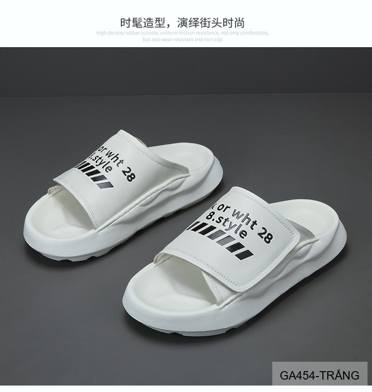 GA454 - Dép xỏ ngón nam thời trang đế dày êm chân, da bò lớp đầu, trắng đen_thumbnail_4