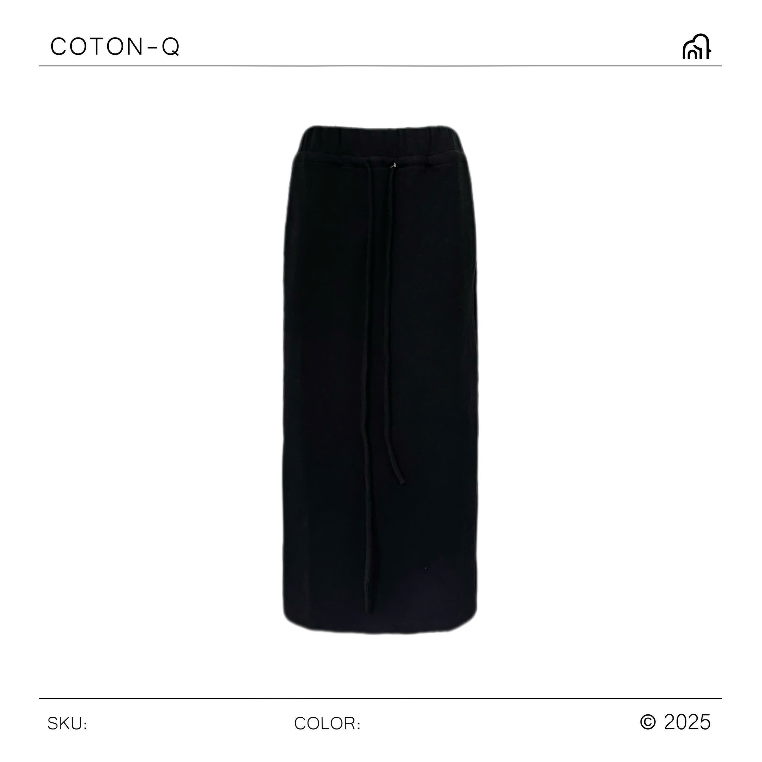 HS56 Chân váy dài lưng thun 2M ( ĐENN )