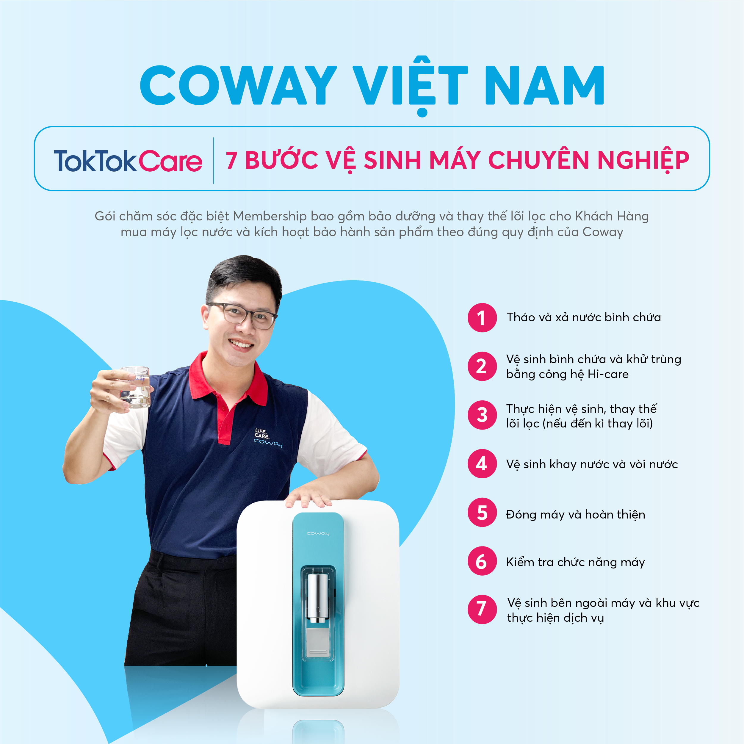 [P300L/R] – Coway – Toktokcare Service – Gói bảo dưỡng và chăm sóc máy lọc nước Coway 1 năm tại nhà