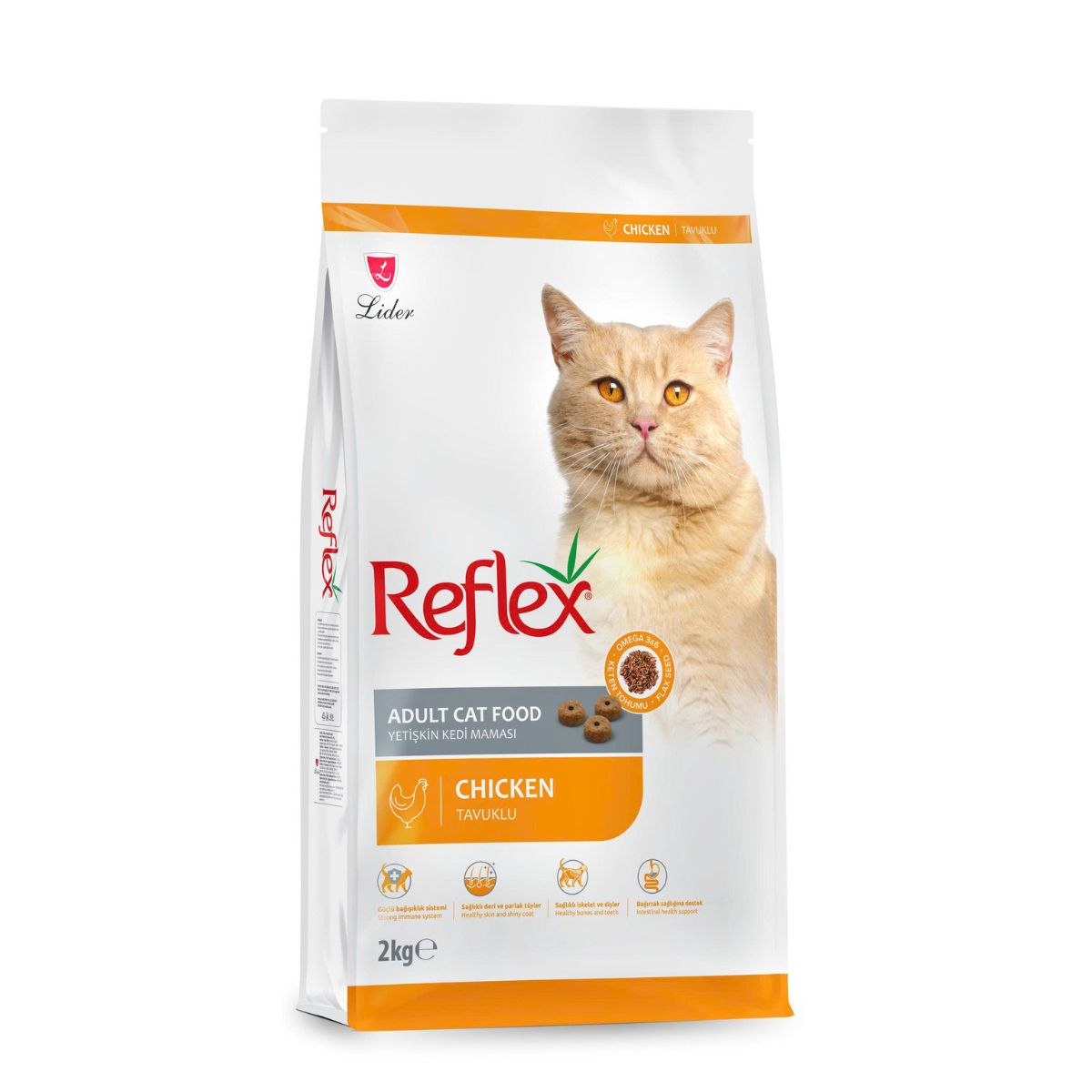 Thức ăn hạt cho mèo trưởng thành Reflex Adult Cat Food vị Gà và Gạo dinh dưỡng cân bằng - Túi 2kg