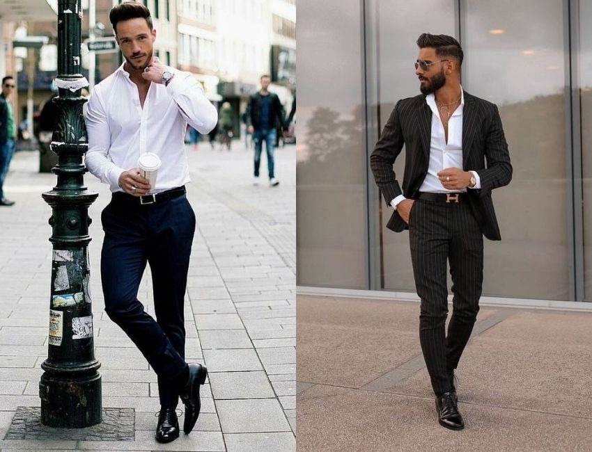Quần âu, áo sơ mi nam và giày tây mang đến vẻ đẹp sang trọng, lịch lãm