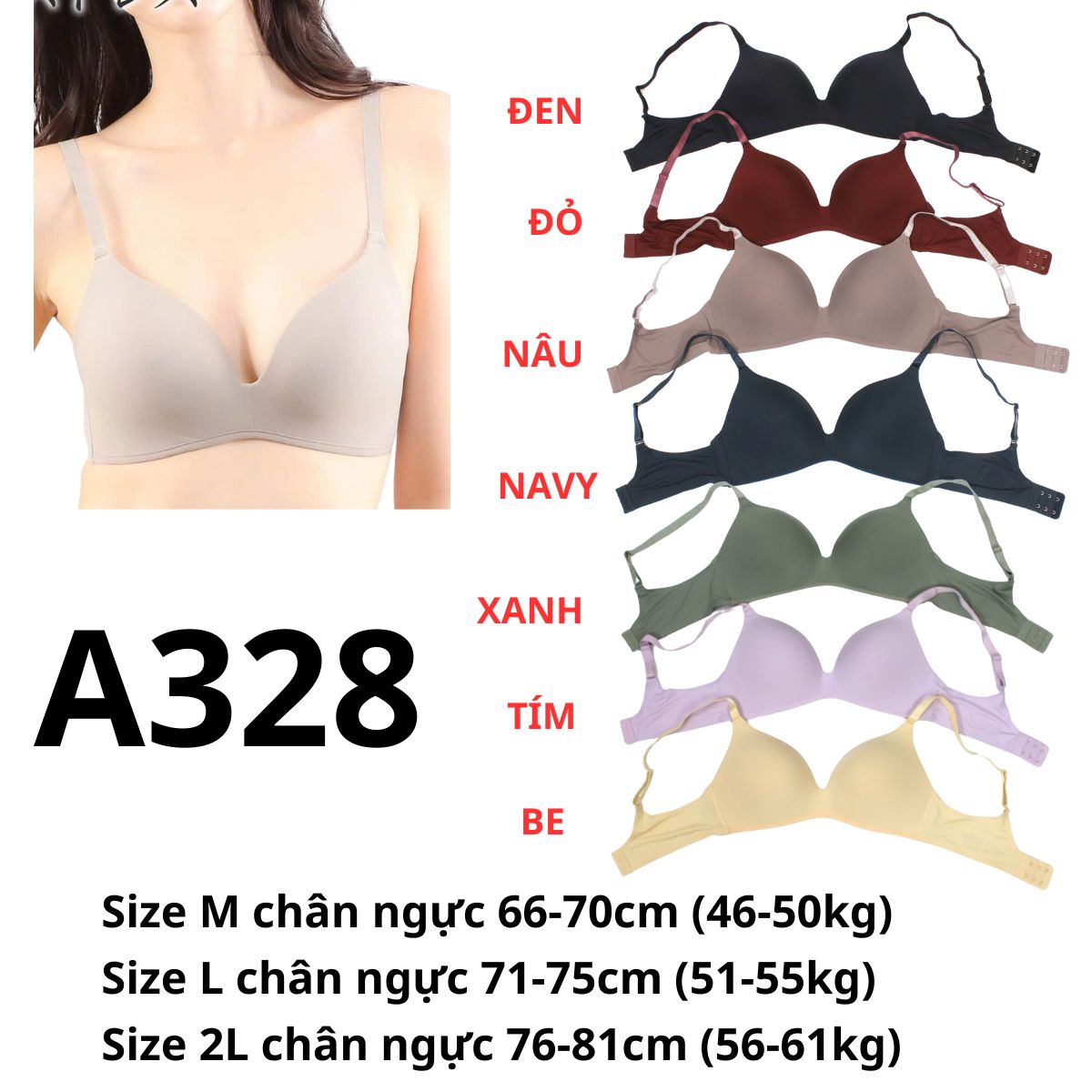 A328 Áo ngực k gọng Nhật