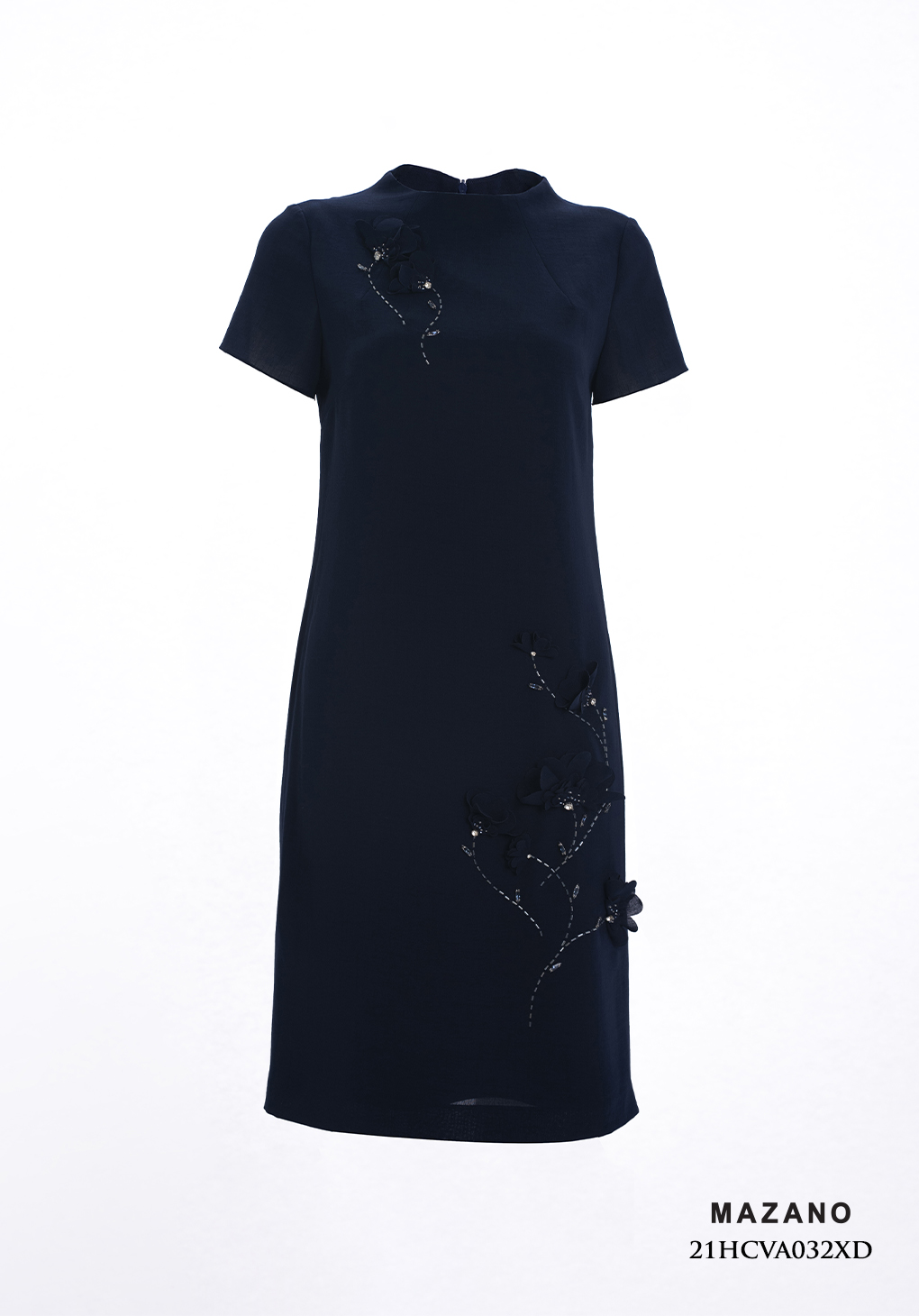 Váy xanh đính hoa cổ tròn_thumbnail_1