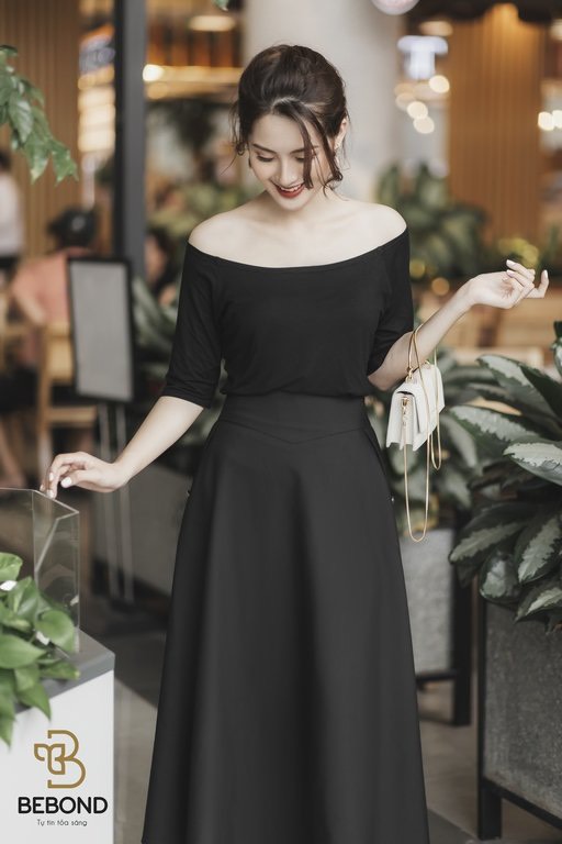 Chân váy xòe dài màu đen - Salise Skirt_thumbnail_1