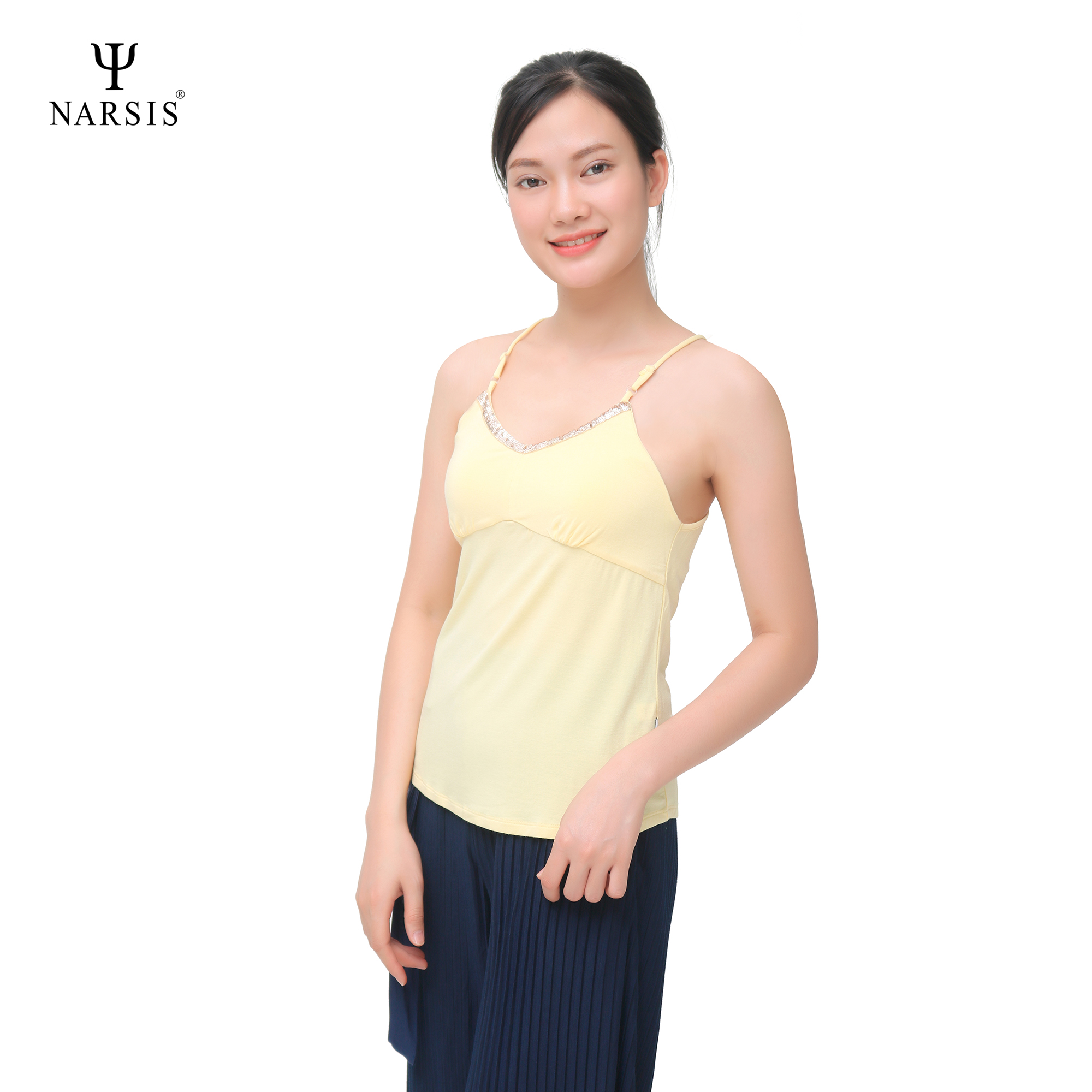 ÁO DÂY NỮ KIỂU - L7019 NARSIS CHẤT LIỆU THOÁNG MÁT, DỄ CHỊU, THOẢI MÁI CẢ NGÀY, DỄ VẬN ĐỘNG_thumbnail_0