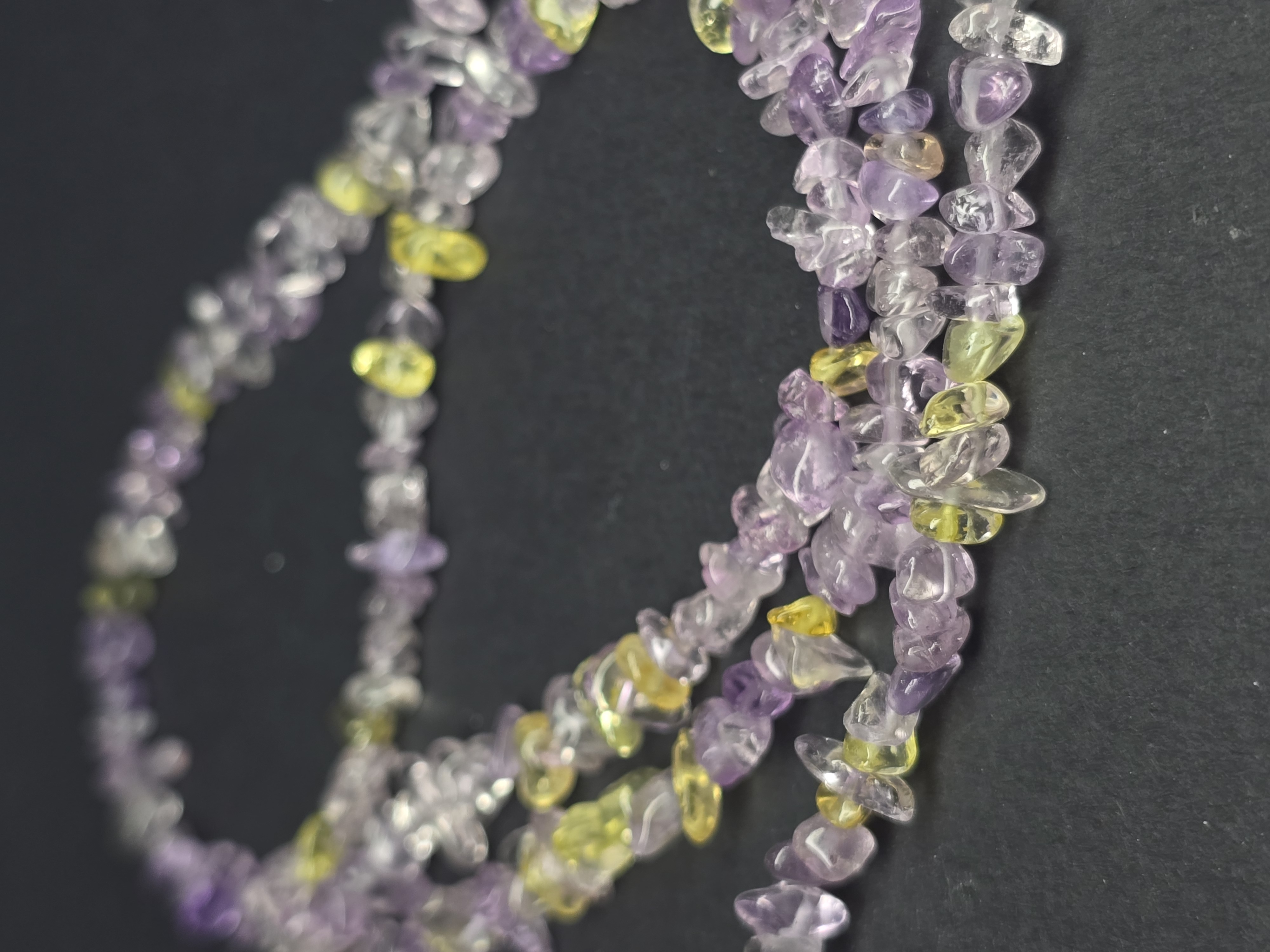 Chips Có Xỏ Lỗ DIY Thạch Anh Tím Vàng Ametrine (CÓ XỬ LÝ NHIỆT)