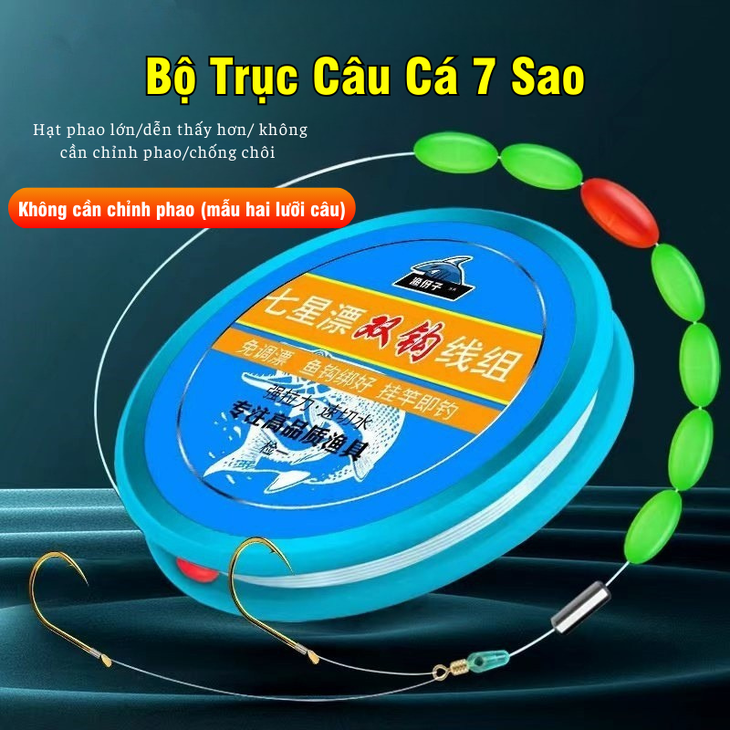 Bộ Trục Buộc Sẵn Câu Cá Nhỏ Phao Trên Truc 7 Sao