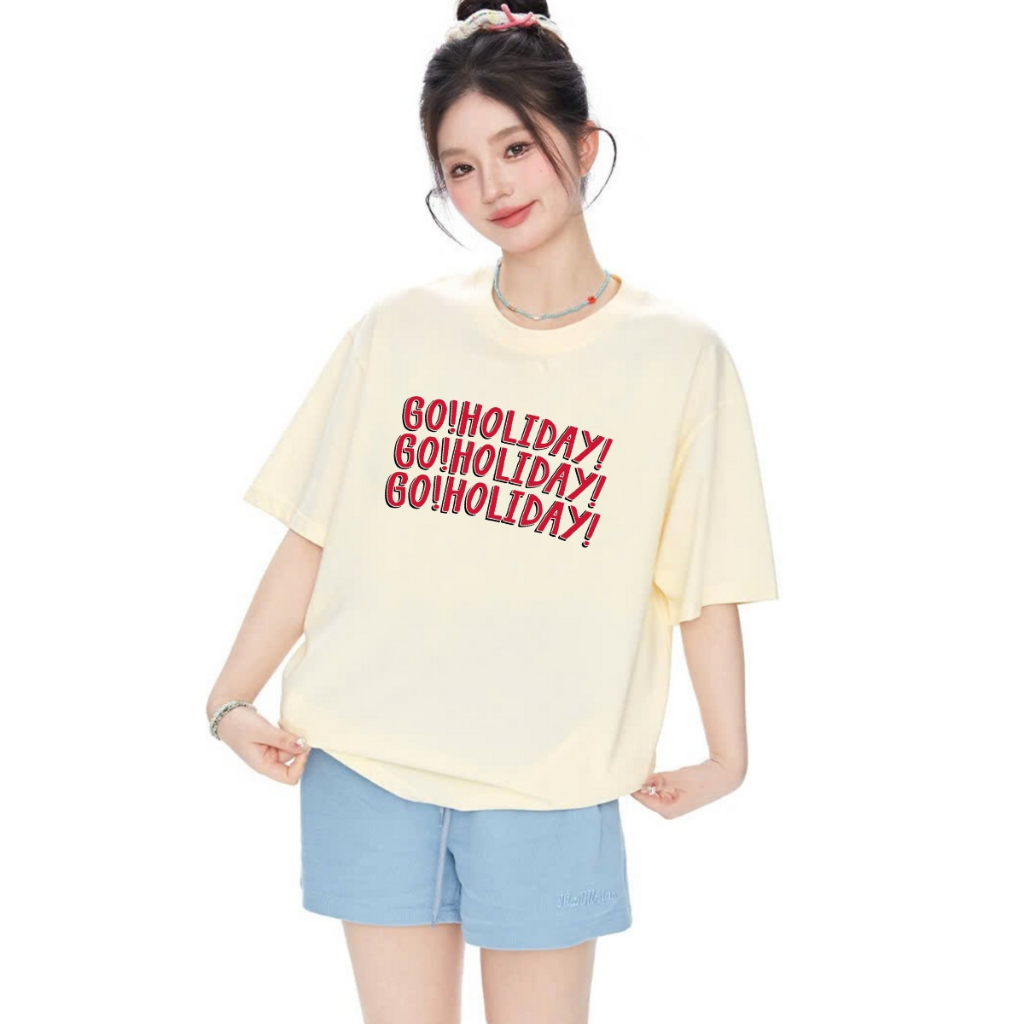 Áo thun oversize nam nữ local brand We Tee chữ GO!HOLIDAY - WU1011_thumbnail_2