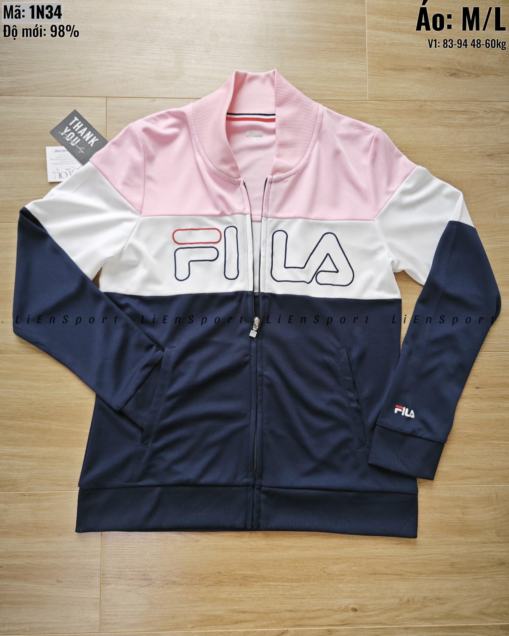 Fila Áo thun thể thao Nữ Size M Xanh lá Auth 2nd Dáng suông thoải mái Vải 1 lớp thoáng mát Che bụng dưới Dài 70cm Phù hợp gym yoga chạy bộ casual Mã:1N34_thumbnail_2