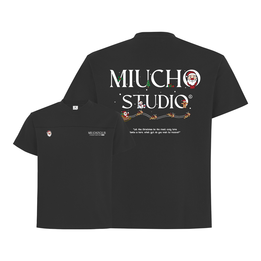 Áo thun cổ tim giáng sinh noel local brand form rộng chất vải cotton 2c 250GSM 1721 Miucho in mix_thumbnail_5