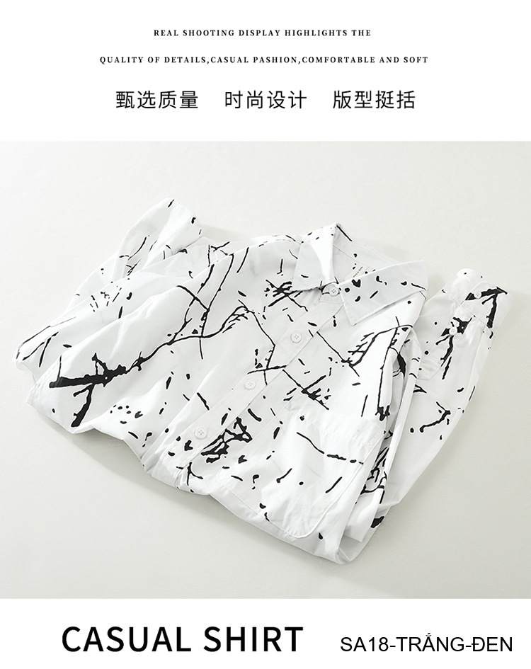 SA18 - Áo Sơ Mi Nam Tay Dài Phong Cách Nhật Bản In Hình Nghệ Thuật Dáng Rộng_thumbnail_8