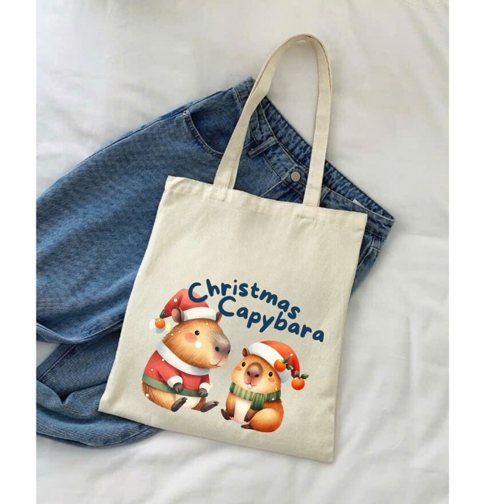 Túi Tote Capybara-Túi vải canvas có túi phụ và khoá kéo đựng vừa A4 và laptop (33x37cm) - TOTE02_thumbnail_20