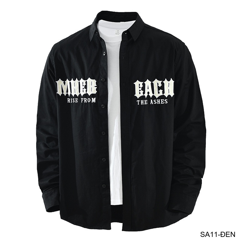 SA11 - Áo sơ mi nam dài tay họa tiết chữ phong cách Nhật Bản, chất cotton mềm mại, dáng rộng thoải mái_thumbnail_12