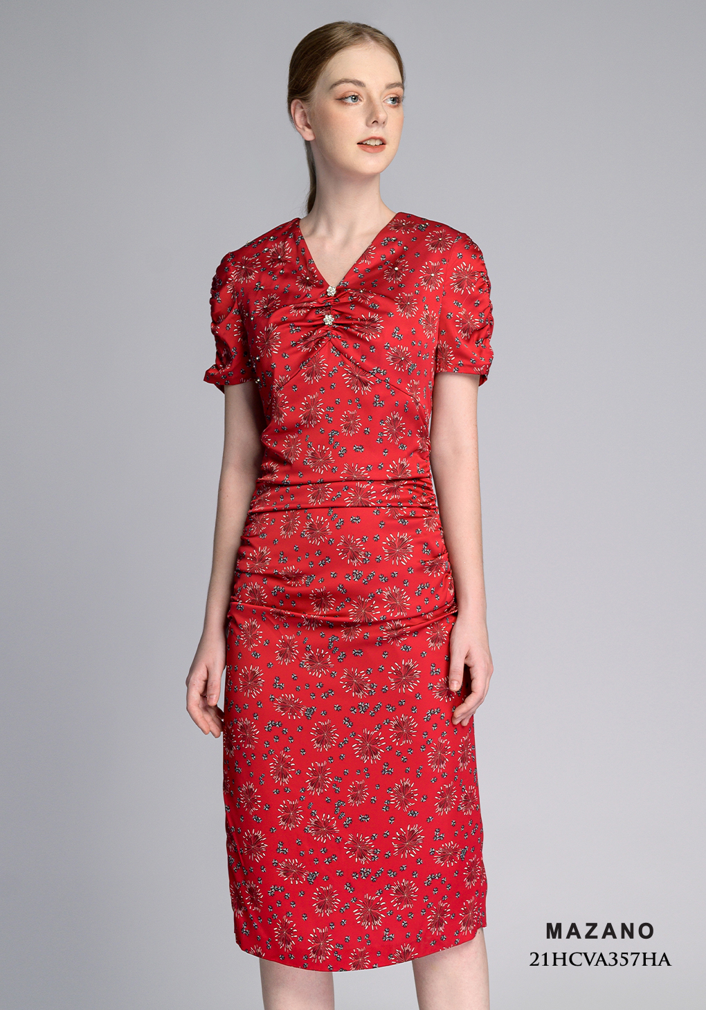 Đầm đỏ nhún eo đính đá_thumbnail_2