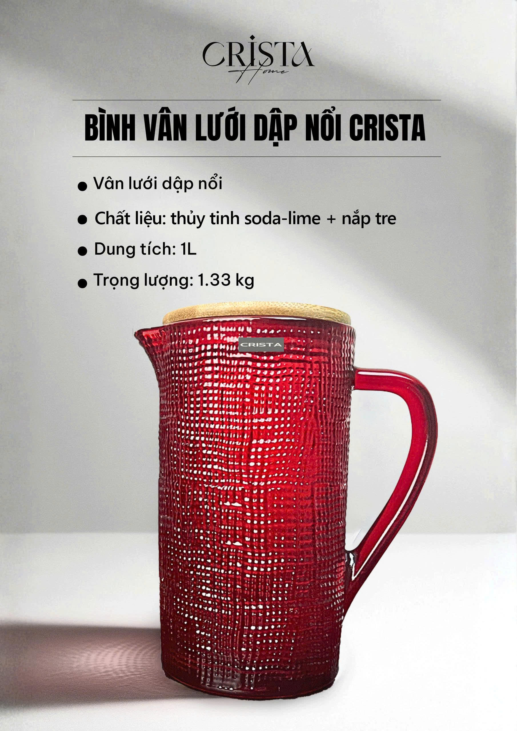 Bình thủy tinh CRISTA HOME vân lưới dập nổi 1000 ml_thumbnail_9