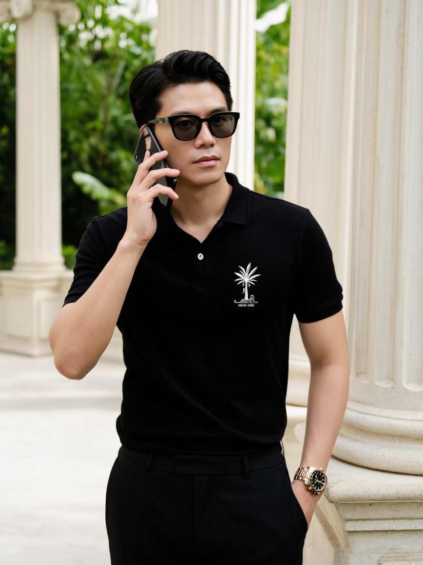 Áo polo cá sấu trẻ trung nam tính PLCSD2394 Miucho Iconic vải polyester thoáng mát cổ trụ in artwork_thumbnail_6